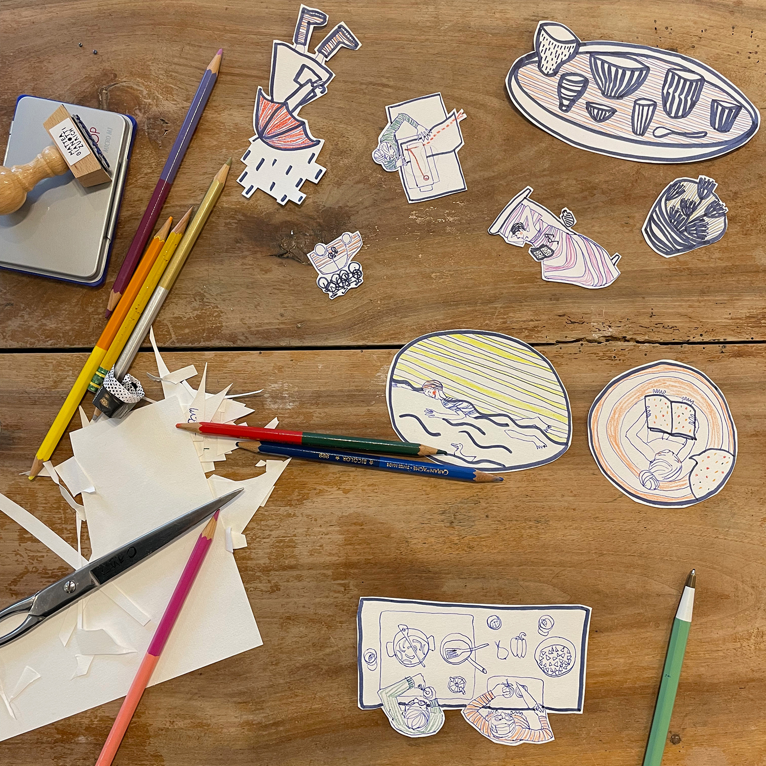 Mattea Gianotti Grafik, Illustration, Literaturvermittlung, LiteraturLabor SIKJM: Aus Dem Alltag - 