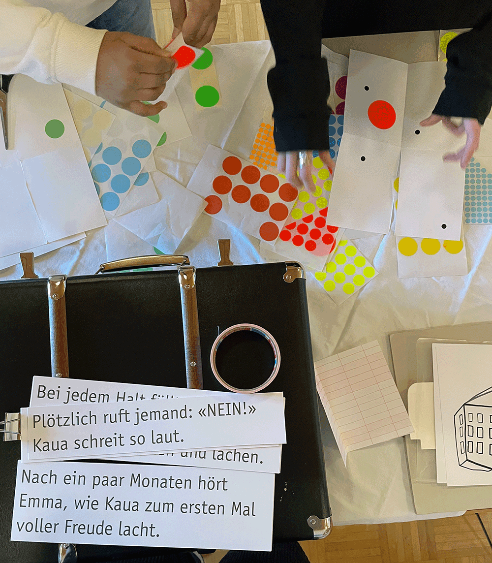 Mattea Gianotti Grafik, Illustration, Literaturvermittlung, LiteraturLabor SIKJM: Eine Murmel Für Kaua Lesung - 